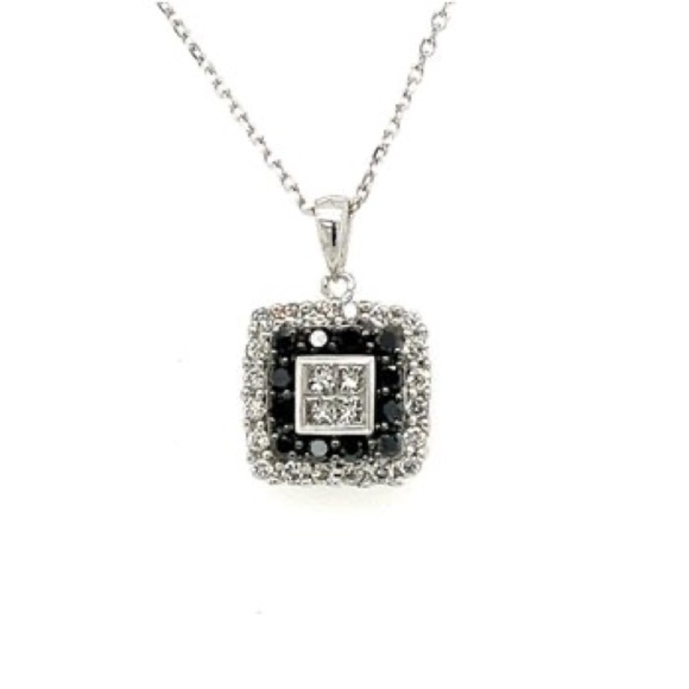10k white gold real diamond necklace